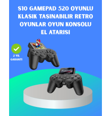 2.4 İnç Ekranlı 500 Oyunlu Taşınabilir Retro Oyun Konsolu, Şarjlı El Tipi Mini Oyun Makinesi, TV Bağlantılı Klasik Oyun Cihazı