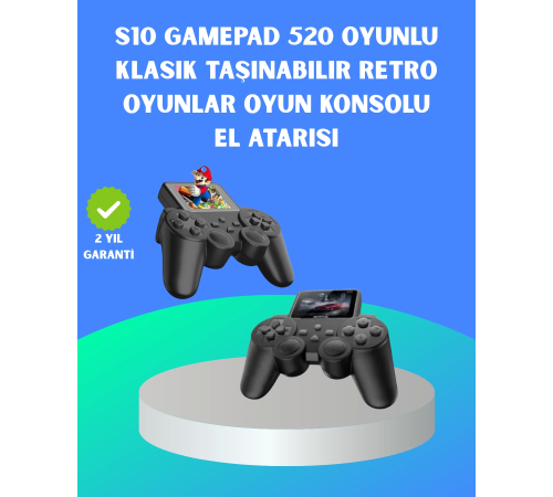 2.4 İnç Ekranlı 500 Oyunlu Taşınabilir Retro Oyun Konsolu, Şarjlı El Tipi Mini Oyun Makinesi, TV Bağlantılı Klasik Oyun Cihazı