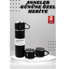 3 Bardaklı Termos Seti Anneler Gününe Özel Hediye Taşınabilir Sızdırmaz Isı Koruyucu
