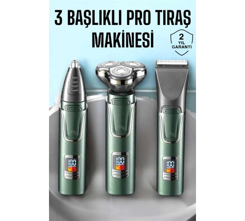 3 Başlıklı Profesyonel Saç ve Sakal Bakım Seti Vücut, Burun ve Kulak Tüy Alma 3 Başlıklı Profesyonel Saç ve Sakal Bakım Seti Vücut, Burun ve Kulak Tüy Alma