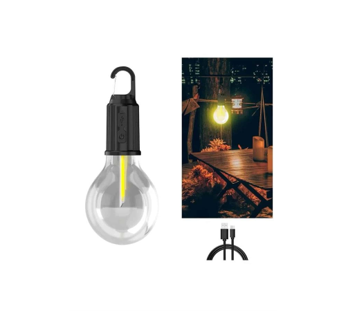3 Farklı Mod LED'li Şarjlı Asma Kancalı Kamp Lambası Taşınabilir Ampul