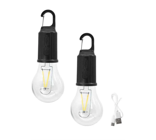 3 Farklı Mod LED'li Şarjlı Asma Kancalı Kamp Lambası Taşınabilir Ampul