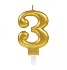 3 Rakam Mum Gold Renk