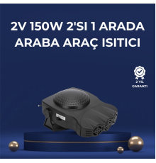 3'ü 1 Arada Araç İçi Isıtıcı Fan | 12V Prizli, Buz Çözücü, Temiz Hava ve Hızlı Isıtma Özellikli