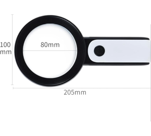 30x 12ışıklı Büyüteç Taşınabilir Çıft Katmanlı Optik Cam Okuma Büyüteç 229018