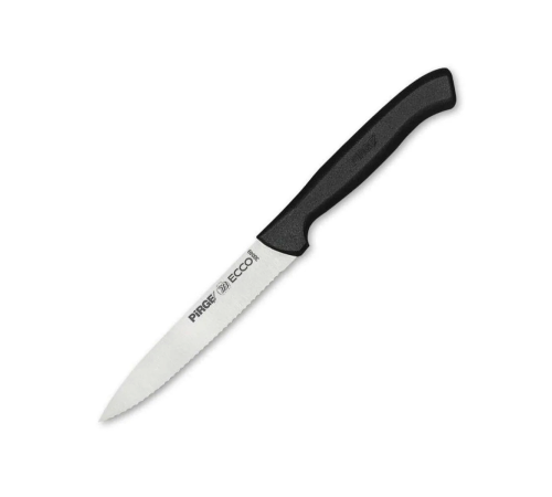 38049 Ecco Tırtıklı Sebze, Et, Biftek Steak Bıçağı 12 Cm - Siyah