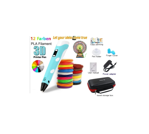 3d Pen Üç Boyutlu Yazıcı Kalem Printer (12 Adet 3 Metre Filament -36 Metre Led Ekranlı Adatörlü 3d Pen Üç Boyutlu Yazıcı Kalem Printer (12 Adet 3 Metre Filament -36 Metre Led Ekranlı Adatörlü