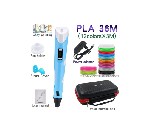 3d Pen Üç Boyutlu Yazıcı Kalem Printer (12 Adet 3 Metre Filament -36 Metre Led Ekranlı Adatörlü 3d Pen Üç Boyutlu Yazıcı Kalem Printer (12 Adet 3 Metre Filament -36 Metre Led Ekranlı Adatörlü