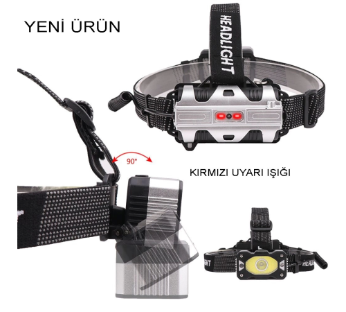 4 Modlu Sensörlü Şarjlı  Güçlü Kafa Lambası  Wt-248