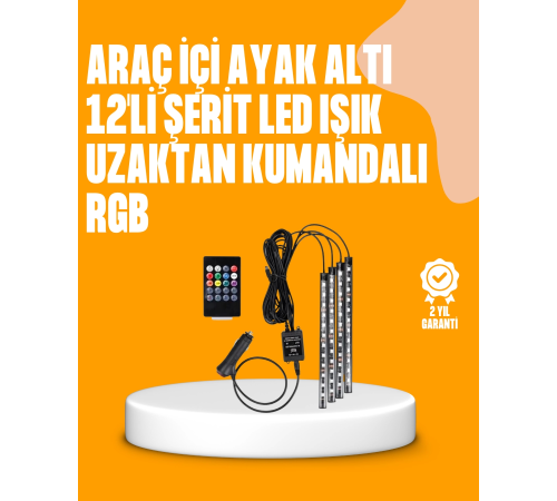 4 Parça RGB LED Araç İçi Aydınlatma Sistemi