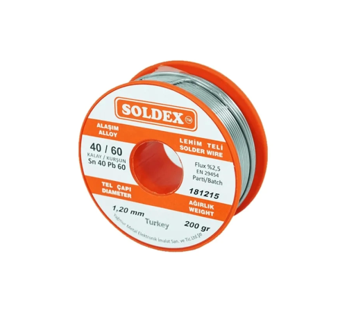 40-60 Lehim Teli 200 Gr 1.2 Mm - Sn:40 / Pb:60 40-60 Lehim Teli 200 Gr 1.2 Mm - Sn:40 / Pb:60