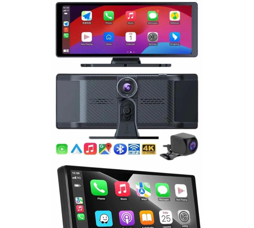 4K 10.2 İnç Çift Kameralı Araç Multimedya Ekranı CarPlay Kablosuz Tüm Cihazlara Uyumlu 4K 10.2 İnç Çift Kameralı Araç Multimedya Ekranı CarPlay Kablosuz Tüm Cihazlara Uyumlu
