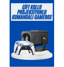 4K Android Smart Wi-fi Çift Kollu Projeksiyon Game Box Kumandalı Taşınabilir
