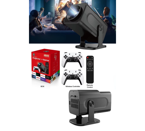 4K Android Smart Wi-fi Çift Kollu Projeksiyon Game Box Kumandalı Taşınabilir 4K Android Smart Wi-fi Çift Kollu Projeksiyon Game Box Kumandalı Taşınabilir