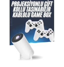 4K Wireless Çift Kollu Kumandalı Oyun Projeksiyonu Retro Video Oyunu