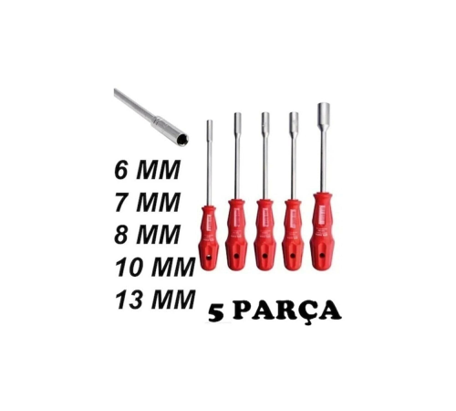 5 Adet Lokma Anahtar Tornavida 6/7/8/10/13/mm Metal Altıgen 5 Adet Lokma Anahtar Tornavida 6/7/8/10/13/mm Metal Altıgen
