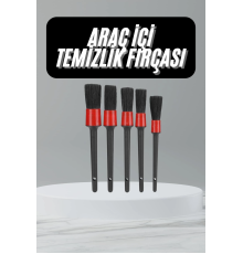 5 Adet Oto Detaylı Temizleyici Araç İçi Temizlik Fırça Seti Koltuk Döşeme Kapı Toz Alma Fırçası