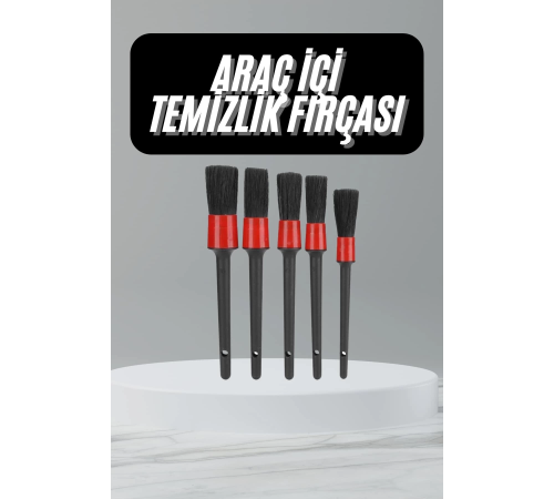 5 Adet Oto Detaylı Temizleyici Araç İçi Temizlik Fırça Seti Koltuk Döşeme Kapı Toz Alma Fırçası