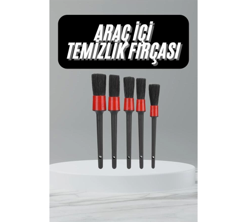 5 Adet Oto Detaylı Temizleyici Araç İçi Temizlik Fırça Seti Koltuk Döşeme Kapı Toz Alma Fırçası