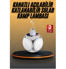 5 Kanatlı Bahçe Aydınlatma Led Askılı Solar Güneş Enerji Usb Sarjlı
