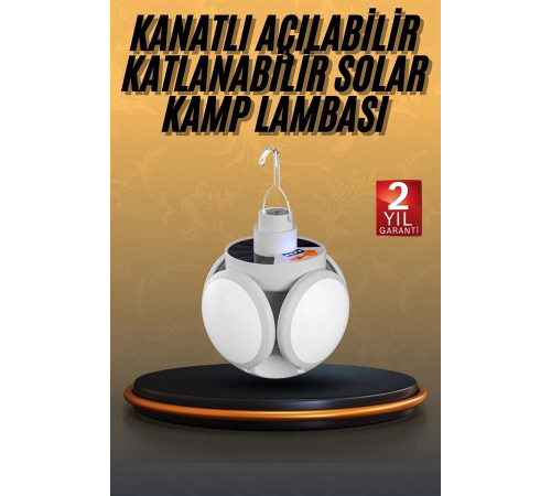 5 Kanatlı Bahçe Aydınlatma Led Askılı Solar Güneş Enerji Usb Sarjlı