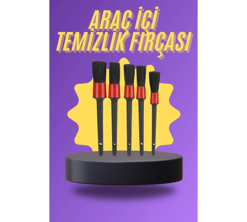 5 Parça Araç İçi Temizlik Fırçası Araç İçi-Dışı Temizleme Fırça Seti