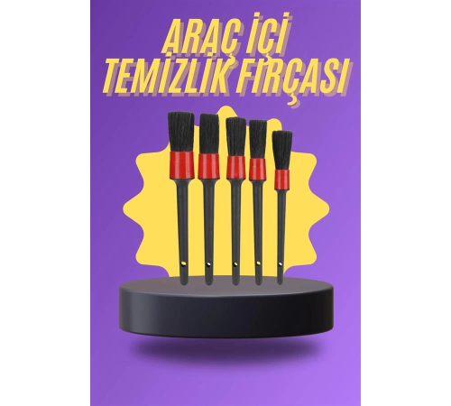 5 Parça Araç İçi Temizlik Fırçası Araç İçi-Dışı Temizleme Fırça Seti