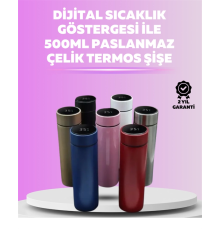 500 ml LED Ekranlı Paslanmaz Çelik Akıllı Termos
