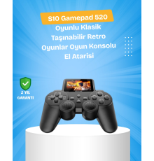 500 Oyunlu Nostaljik El Tipi Oyun Konsolu, Taşınabilir Şarjlı Cihaz, Renkli Ekran ve TV Destekli