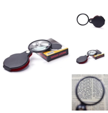 5x 60mm Cam Optik Lens,katlabilir,deri Kaplamalı Cep Büyüteçxx1051