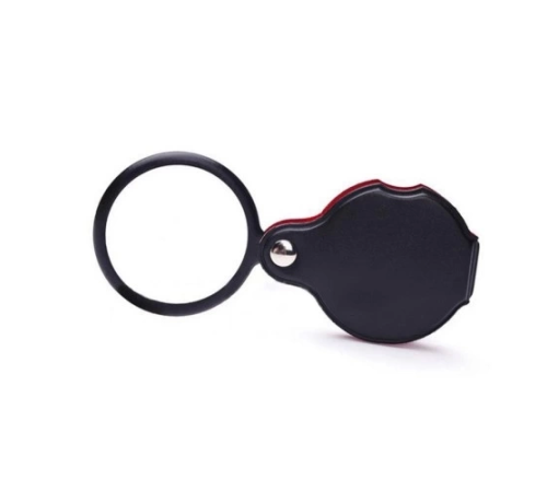 5x 60mm Cam Optik Lens,katlabilir,deri Kaplamalı Cep Büyüteçxx1051