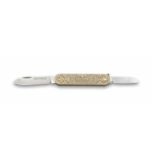 61804 Pirinç İşlemeli Sürmene Çakısı 5,5 / 3,5 Cm - Çift Bıçaklı