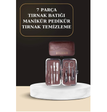 7 Parça Manikür Pedikür Seti El Ayak Bakımı Çantalı Paslanmaz Çelik