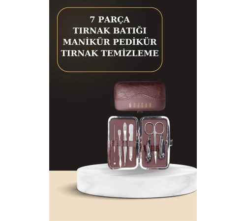 7 Parça Manikür Pedikür Seti El Ayak Bakımı Çantalı Paslanmaz Çelik