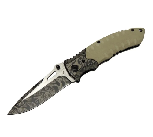 8-1 Damascus Kamp Çakı 20cm - Manuel, Kemerlikli 8-1 Damascus Kamp Çakı 20cm - Manuel, Kemerlikli