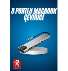 8 Port Çoklayıcı Macbook Ile Uyumlu Çoğaltıcı Type-C dönüştürücü TF SD kart