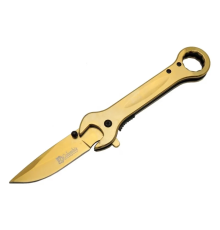 8000c Anahtar Görünümlü Gold Kamp Çakı 19 Cm - Otomatik, Metal Sap