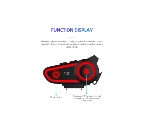 A30 Motosiklet Kask Kulaklık Intercom Işıklı Motorsiklet Interkom A30 Motosiklet Kask Kulaklık Intercom Işıklı Motorsiklet Interkom