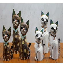 Ahşap 3'lü 50 Cm Kedi Seti 3sutama-2