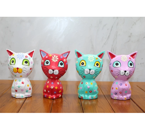 Ahşap 4'lü Kedi Seti Polos:15 Ahşap 4'lü Kedi Seti Polos:15