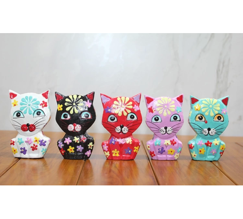 Ahşap 5'li Kedi Seti Polos:5 Ahşap 5'li Kedi Seti Polos:5