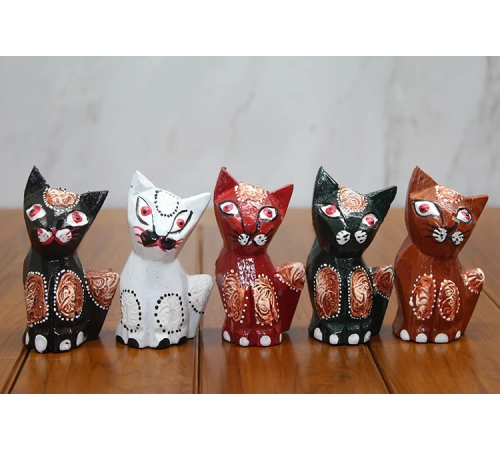 Ahşap 5'li Kedi Seti Polos:9 Ahşap 5'li Kedi Seti Polos:9