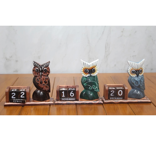 Ahşap Baykuş Takvim Polos-14 Ahşap Baykuş Takvim Polos-14