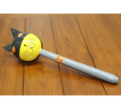 Ahşap Kedili Batman Marakas Tekli Polos:25