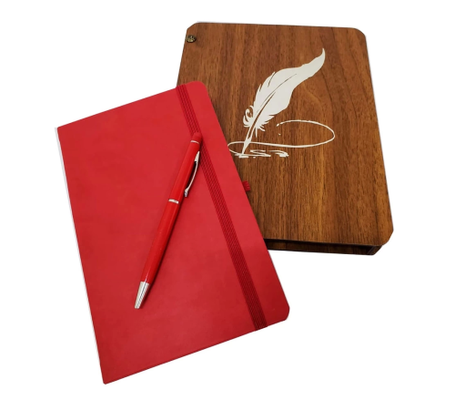 Ahşap Kutulu Defter Kalem Ahşap Kutulu Defter Kalem