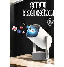 Akıllı Projeksiyon Powerbankli Taşınabilir Sinema Projektörü 4k HD Kaliteli