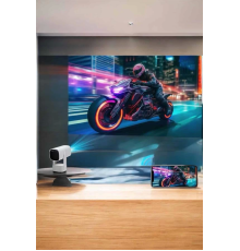 Akıllı Projeksiyon Powerbankli Taşınabilir Sinema Projektörü 4k HD Kaliteli