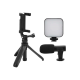 Akıllı Telefon Vlog Kiti Tripod Mini Mikrofonlu Telefon Tutucu