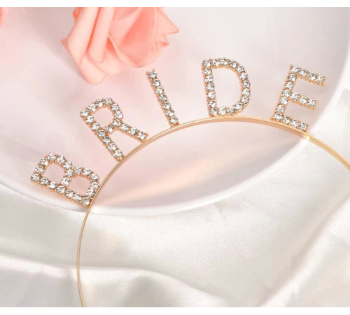 Altın Gold Renk Bekarlığa Veda Kristal Taş Bride Tacı İthal 16x10 Cm Altın Gold Renk Bekarlığa Veda Kristal Taş Bride Tacı İthal 16x10 Cm