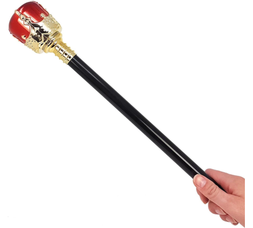 Altın Renk 60 Cm Kral Tacı Kraliyet Tacı Ve Kırmızı Topuzlu Kral Asası Seti Altın Renk 60 Cm Kral Tacı Kraliyet Tacı Ve Kırmızı Topuzlu Kral Asası Seti